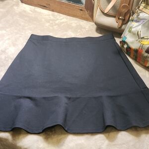 LOFT NWT Black A-Line Skirt With Flutter Ruffle Hem: A Classic